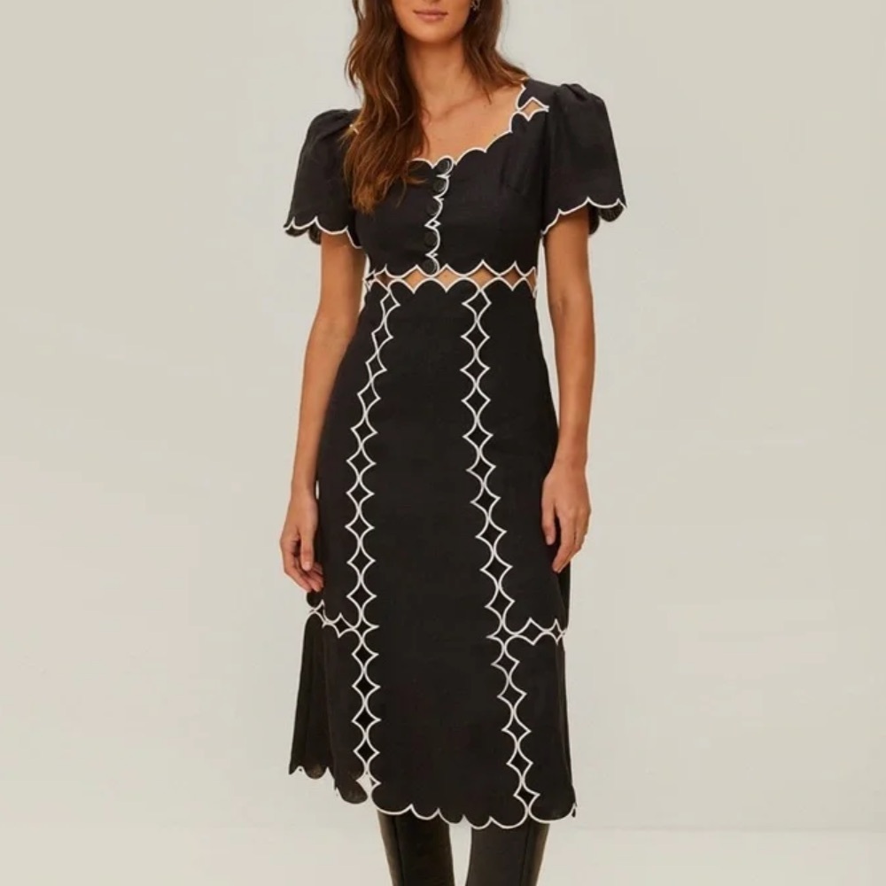 FARM RIO Linen midi dress